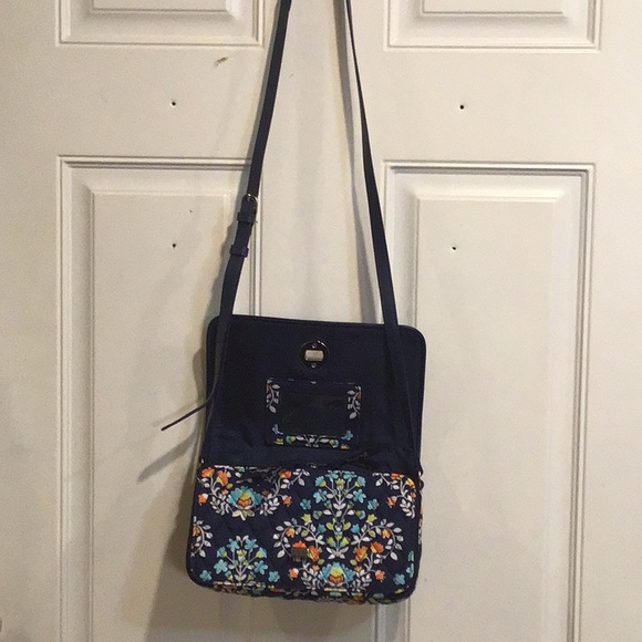 VERA BRADLEY SHOULDER BAG WITH LEATHER STRAP - Picture 2 of 11